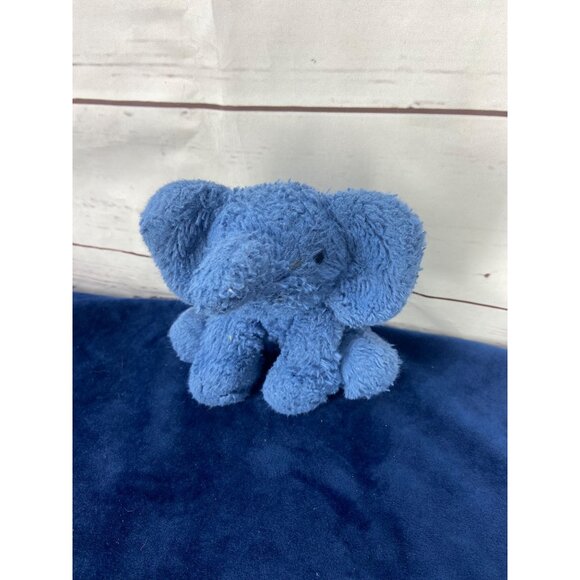 Janie and Jack Blue Elephant‎ Faux Fur Plush Rattle Soft Baby Toy Lovey 6" - Picture 2 of 8
